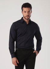 Camisa Masculina Social Manga Longa Marinho