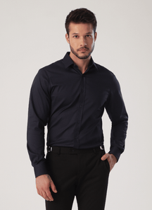 Camisa Masculina Social Manga Longa Marinho