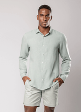 Camisa Masculina Linho Manga Longa Verde
