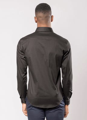 Camisa Masculina Social Manga Longa Preta