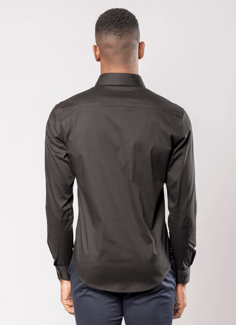 Camisa Masculina Social Manga Longa Preta