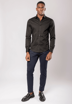 Camisa Masculina Social Manga Longa Preta