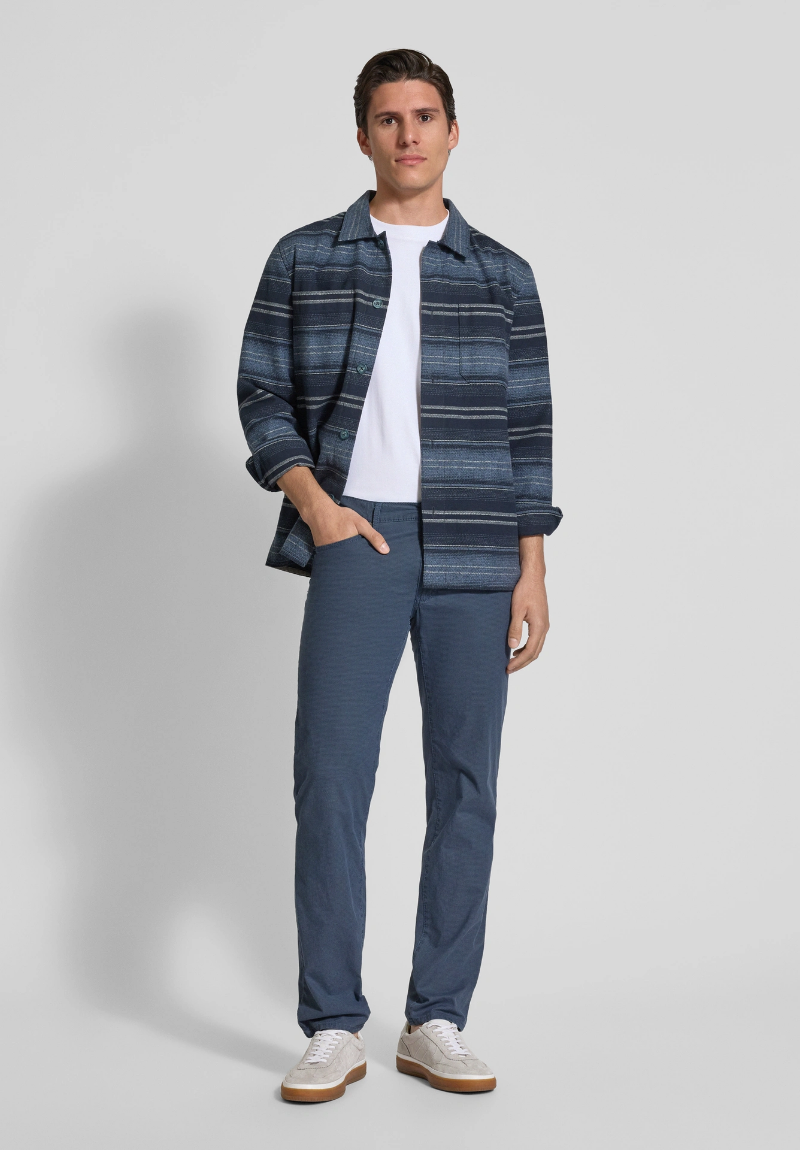 Calça Masculina com Bolsos Laterais Azul-Marinho