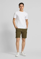 Bermuda Cargo Masculina de Corte Regular com Passadores de Cinto Cáqui