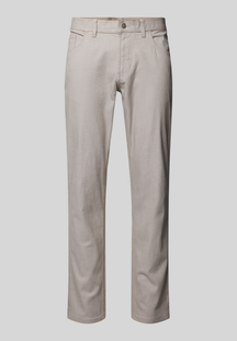 Calça Masculina de Corte Regular em Algodão Castanho