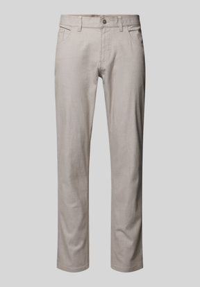 Calça Masculina de Corte Regular em Algodão Castanho