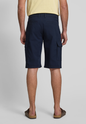 Bermuda Cargo Masculina de Corte Relaxado em Algodão e Elastano Azul-Marinho